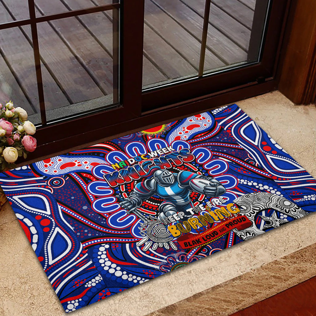 NAIDOC Week 2024 Knights Rubber Doormat Mascot Rugby