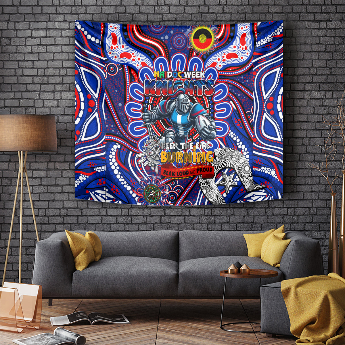 NAIDOC Week 2024 Knights Tapestry Mascot Rugby