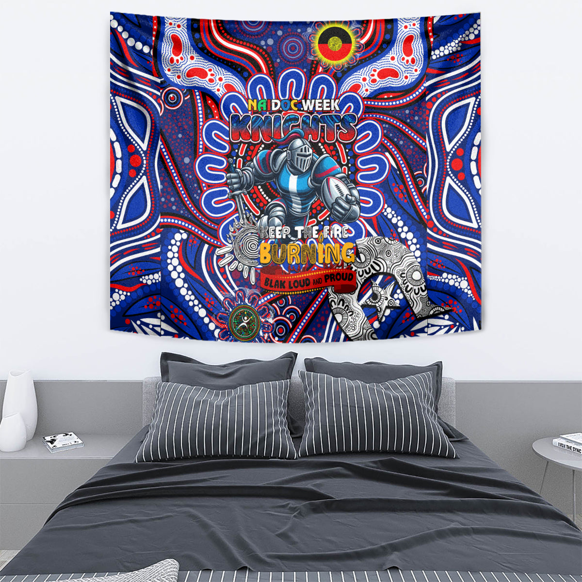 NAIDOC Week 2024 Knights Tapestry Mascot Rugby
