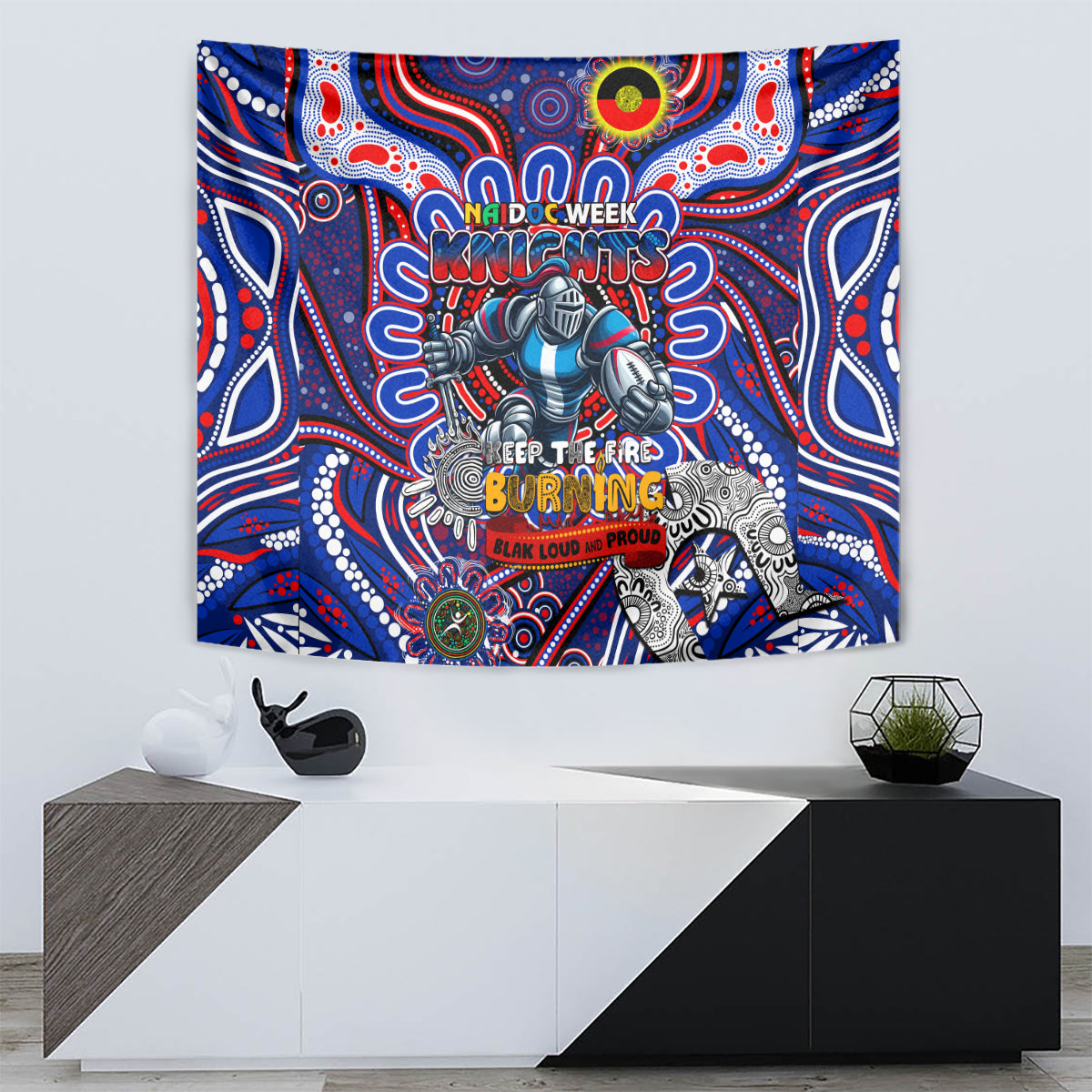 NAIDOC Week 2024 Knights Tapestry Mascot Rugby