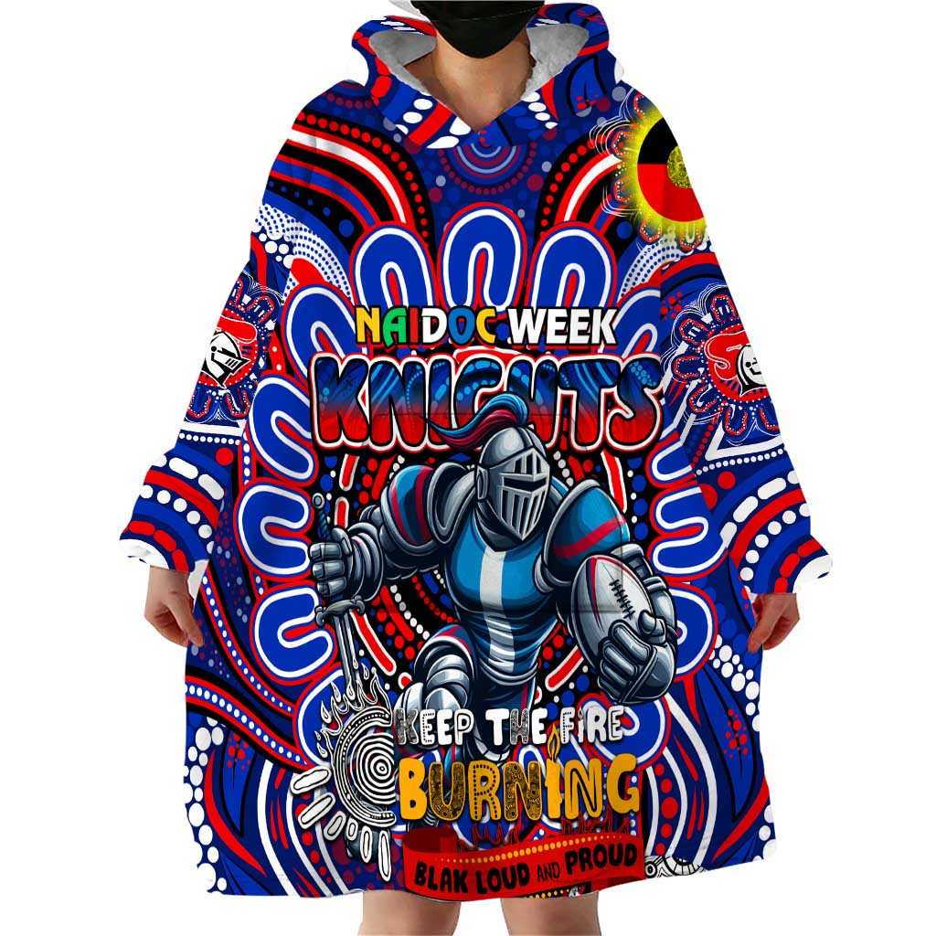 Custom NAIDOC Week 2024 Knights Wearable Blanket Hoodie Mascot Rugby DT02