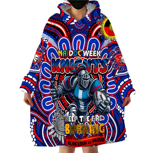 Custom NAIDOC Week 2024 Knights Wearable Blanket Hoodie Mascot Rugby DT02