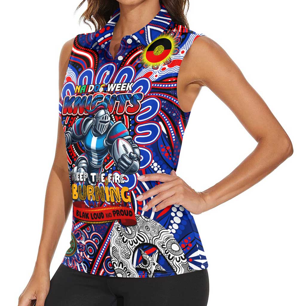 Custom NAIDOC Week 2024 Knights Women Sleeveless Polo Shirt Mascot Rugby DT02