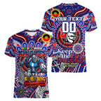 Custom NAIDOC Week 2024 Knights Women V-Neck T-Shirt Mascot Rugby
