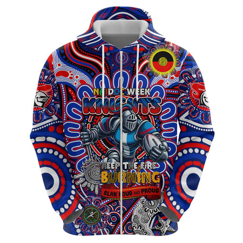 Custom NAIDOC Week 2024 Knights Zip Hoodie Mascot Rugby DT02