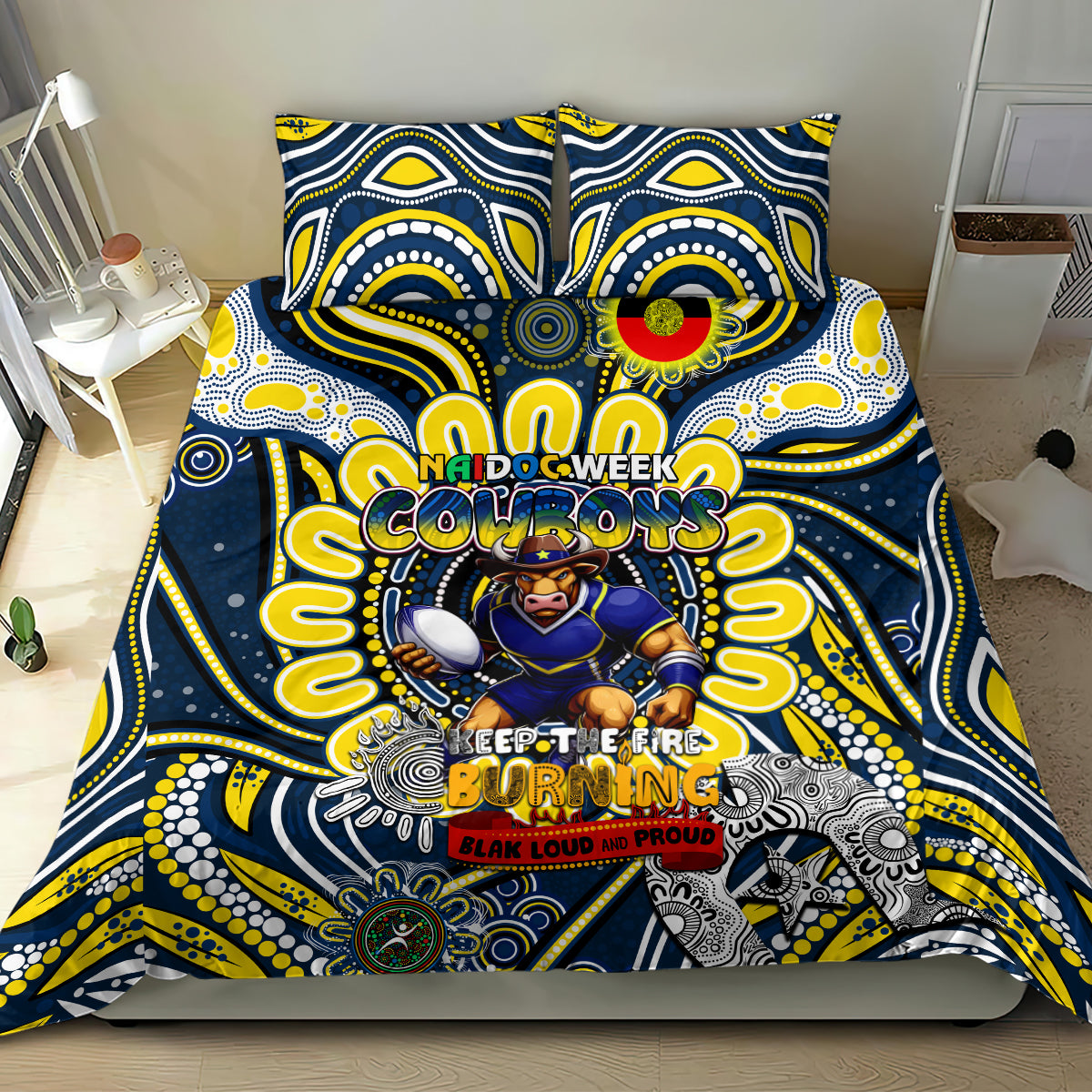 NAIDOC Week 2024 Cowboys Bedding Set Mascot Rugby