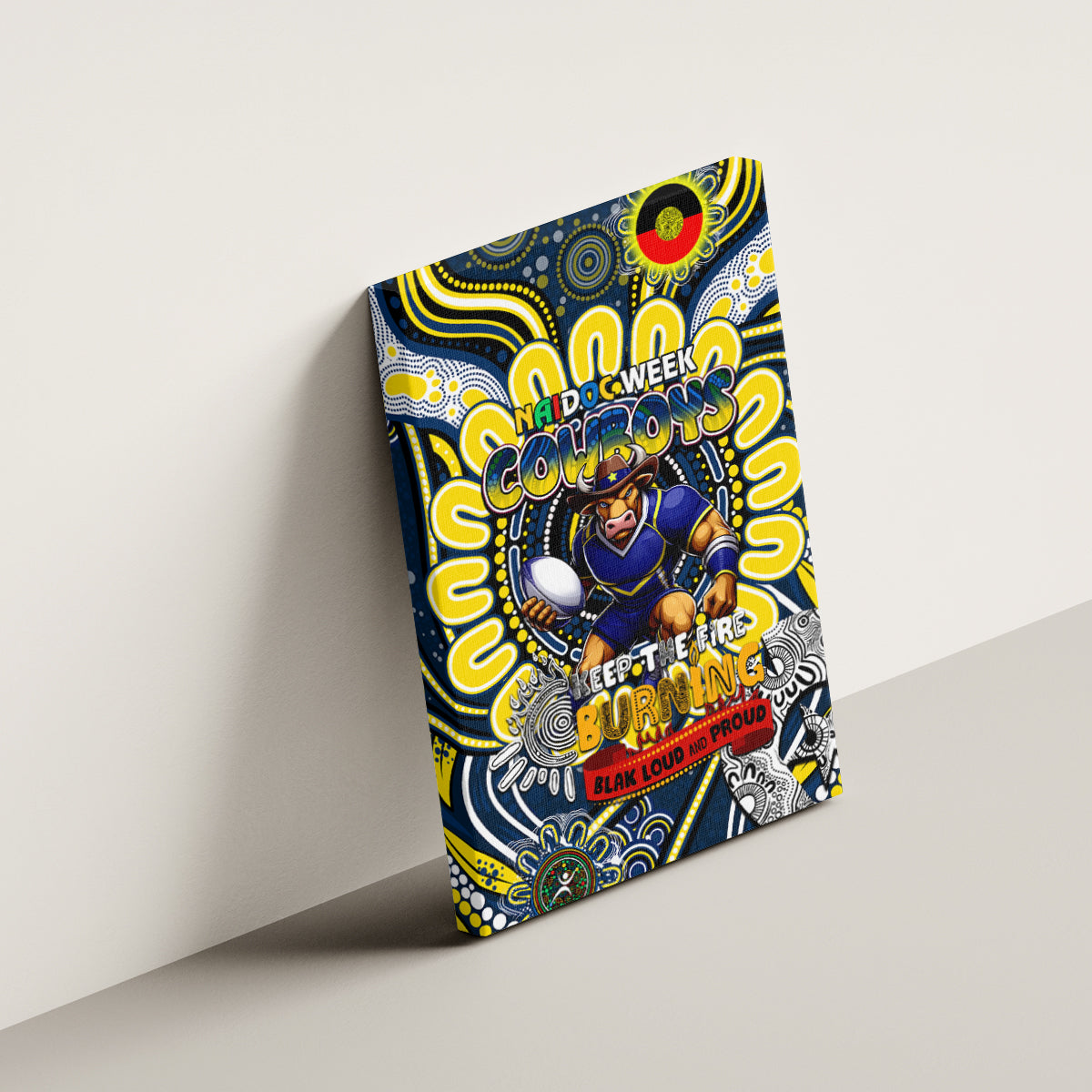 NAIDOC Week 2024 Cowboys Canvas Wall Art Mascot Rugby