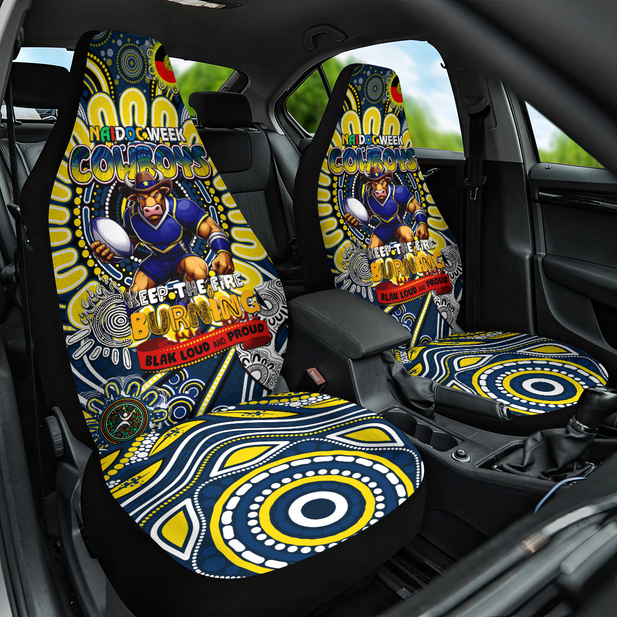NAIDOC Week 2024 Cowboys Car Seat Cover Mascot Rugby