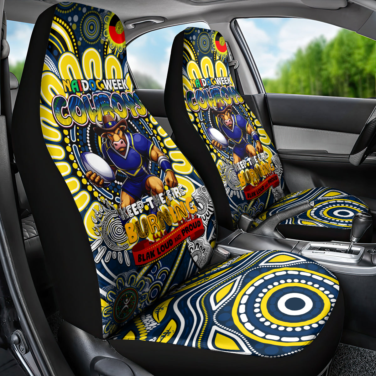 NAIDOC Week 2024 Cowboys Car Seat Cover Mascot Rugby
