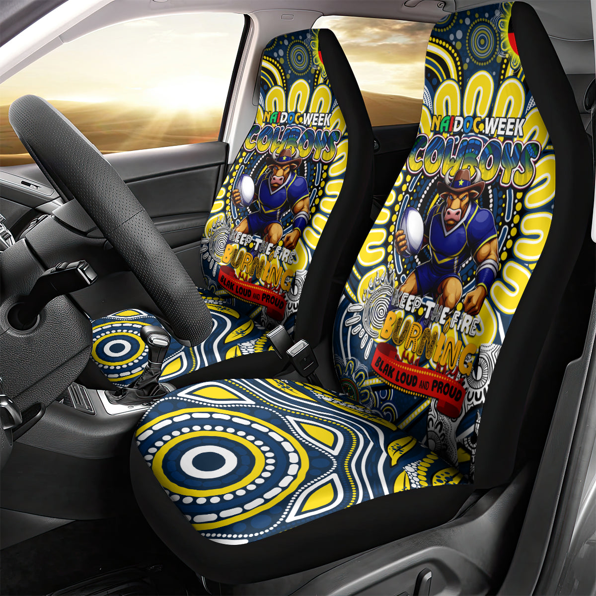 NAIDOC Week 2024 Cowboys Car Seat Cover Mascot Rugby