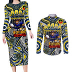 Custom NAIDOC Week 2024 Cowboys Couples Matching Long Sleeve Bodycon Dress and Long Sleeve Button Shirt Mascot Rugby