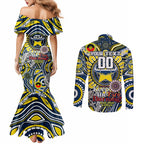 Custom NAIDOC Week 2024 Cowboys Couples Matching Mermaid Dress and Long Sleeve Button Shirt Mascot Rugby