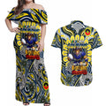 Custom NAIDOC Week 2024 Cowboys Couples Matching Off Shoulder Maxi Dress and Hawaiian Shirt Mascot Rugby