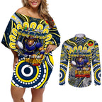 Custom NAIDOC Week 2024 Cowboys Couples Matching Off Shoulder Short Dress and Long Sleeve Button Shirt Mascot Rugby
