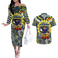 Custom NAIDOC Week 2024 Cowboys Couples Matching Off The Shoulder Long Sleeve Dress and Hawaiian Shirt Mascot Rugby