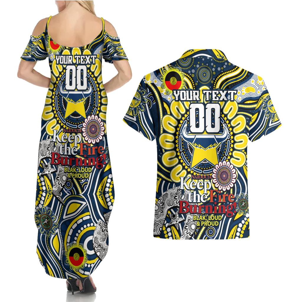 Custom NAIDOC Week 2024 Cowboys Couples Matching Summer Maxi Dress and Hawaiian Shirt Mascot Rugby