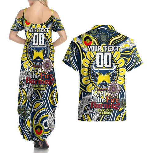 Custom NAIDOC Week 2024 Cowboys Couples Matching Summer Maxi Dress and Hawaiian Shirt Mascot Rugby