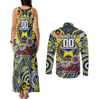 Custom NAIDOC Week 2024 Cowboys Couples Matching Tank Maxi Dress and Long Sleeve Button Shirt Mascot Rugby
