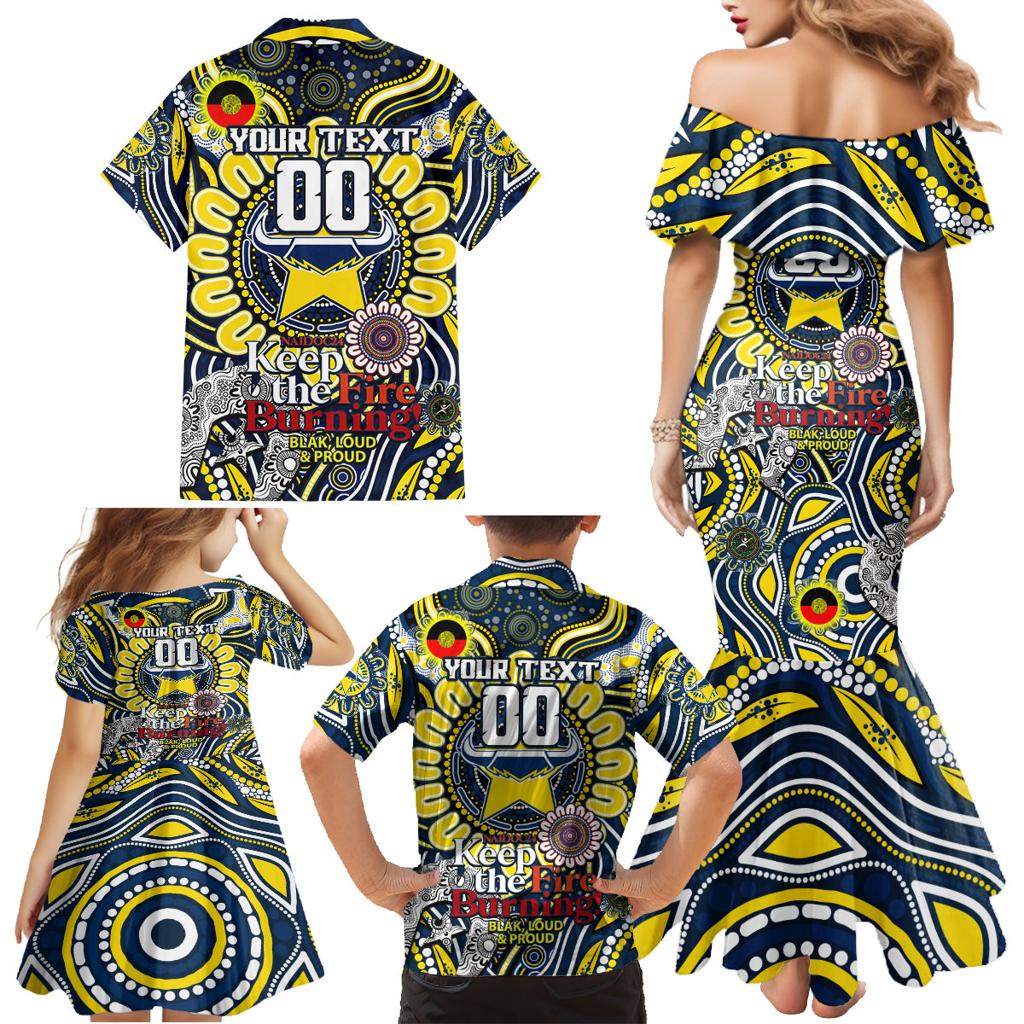 Custom NAIDOC Week 2024 Cowboys Family Matching Mermaid Dress and Hawaiian Shirt Mascot Rugby
