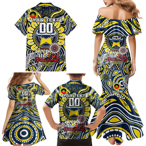 Custom NAIDOC Week 2024 Cowboys Family Matching Mermaid Dress and Hawaiian Shirt Mascot Rugby