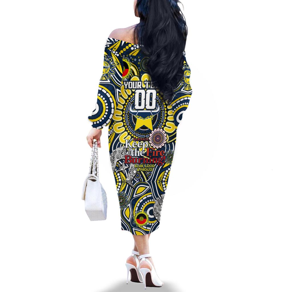 Custom NAIDOC Week 2024 Cowboys Family Matching Off The Shoulder Long Sleeve Dress and Hawaiian Shirt Mascot Rugby