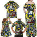Custom NAIDOC Week 2024 Cowboys Family Matching Off Shoulder Maxi Dress and Hawaiian Shirt Mascot Rugby