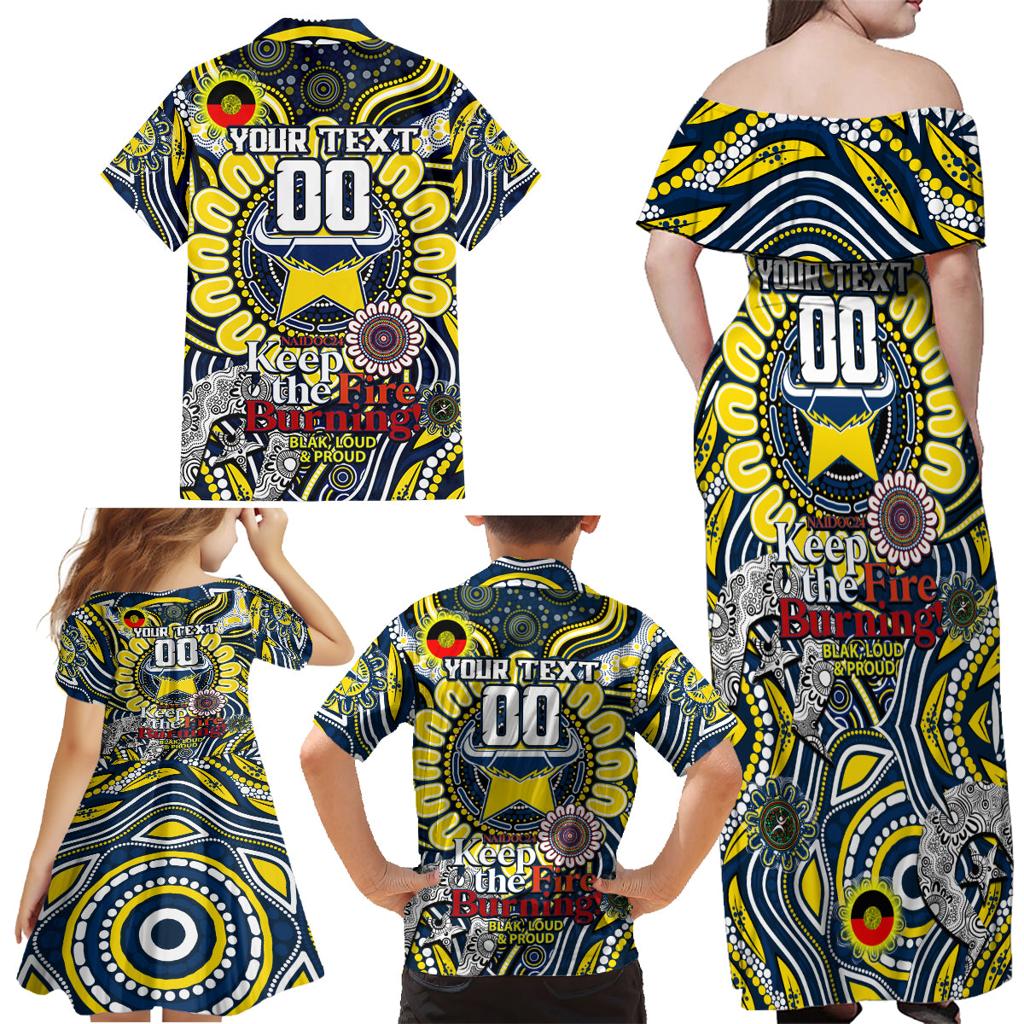 Custom NAIDOC Week 2024 Cowboys Family Matching Off Shoulder Maxi Dress and Hawaiian Shirt Mascot Rugby