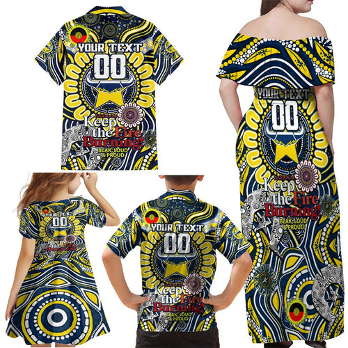 Custom NAIDOC Week 2024 Cowboys Family Matching Off Shoulder Maxi Dress and Hawaiian Shirt Mascot Rugby
