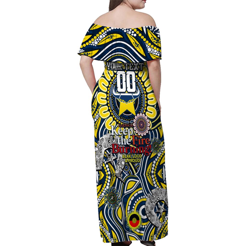 Custom NAIDOC Week 2024 Cowboys Family Matching Off Shoulder Maxi Dress and Hawaiian Shirt Mascot Rugby