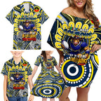 Custom NAIDOC Week 2024 Cowboys Family Matching Off Shoulder Short Dress and Hawaiian Shirt Mascot Rugby