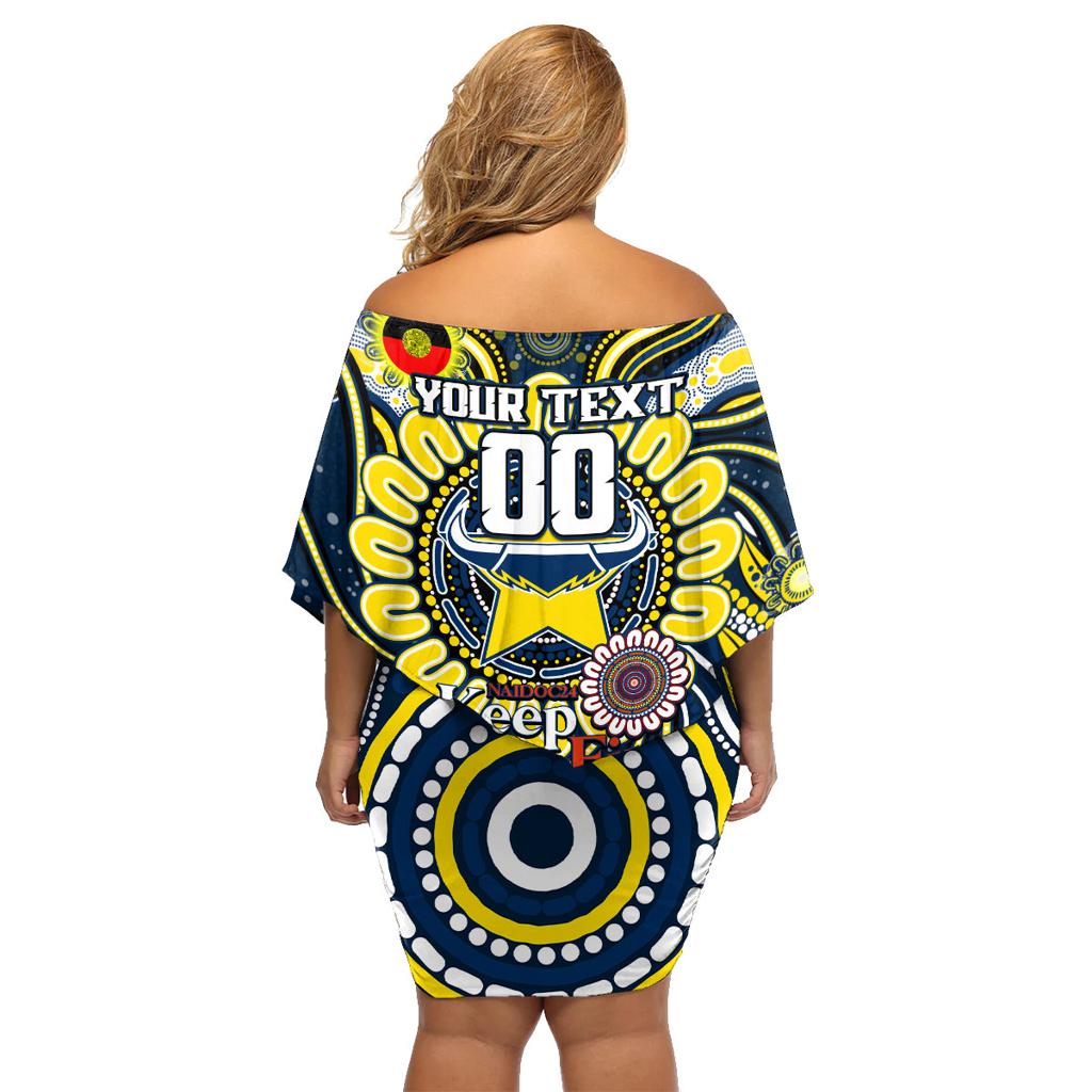 Custom NAIDOC Week 2024 Cowboys Family Matching Off Shoulder Short Dress and Hawaiian Shirt Mascot Rugby