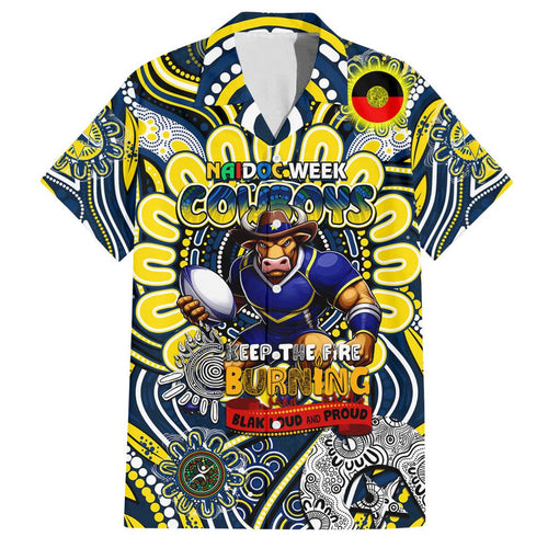 Custom NAIDOC Week 2024 Cowboys Family Matching Puletasi and Hawaiian Shirt Mascot Rugby