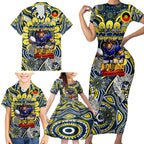 Custom NAIDOC Week 2024 Cowboys Family Matching Short Sleeve Bodycon Dress and Hawaiian Shirt Mascot Rugby