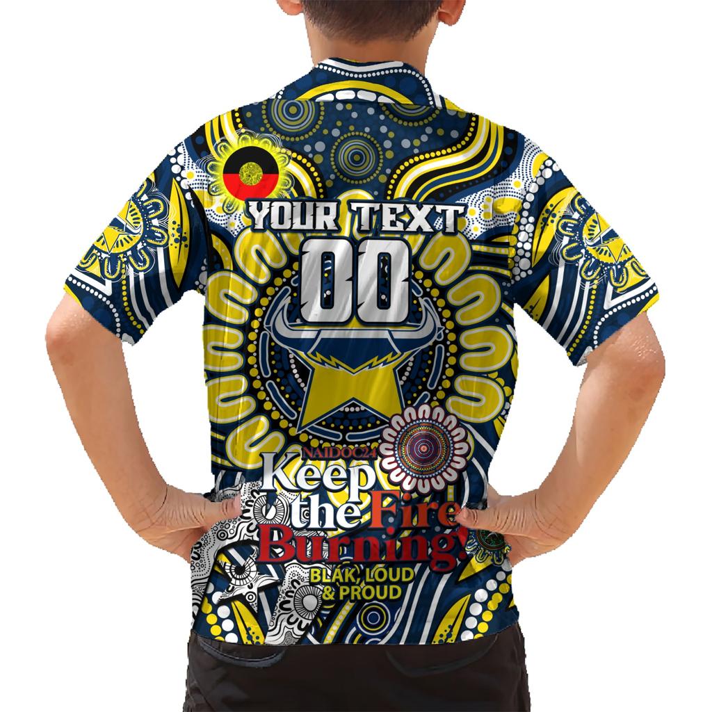 Custom NAIDOC Week 2024 Cowboys Family Matching Short Sleeve Bodycon Dress and Hawaiian Shirt Mascot Rugby