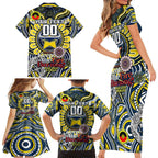 Custom NAIDOC Week 2024 Cowboys Family Matching Short Sleeve Bodycon Dress and Hawaiian Shirt Mascot Rugby