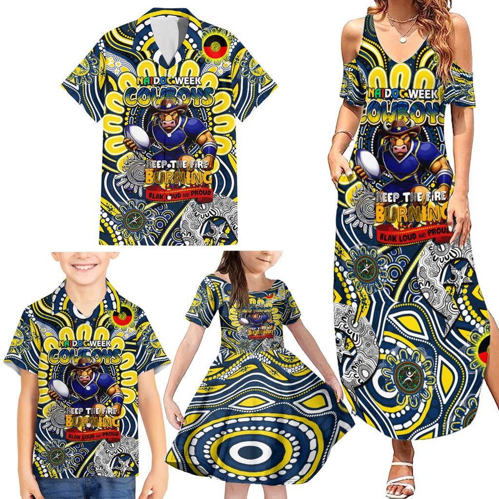 Custom NAIDOC Week 2024 Cowboys Family Matching Summer Maxi Dress and Hawaiian Shirt Mascot Rugby