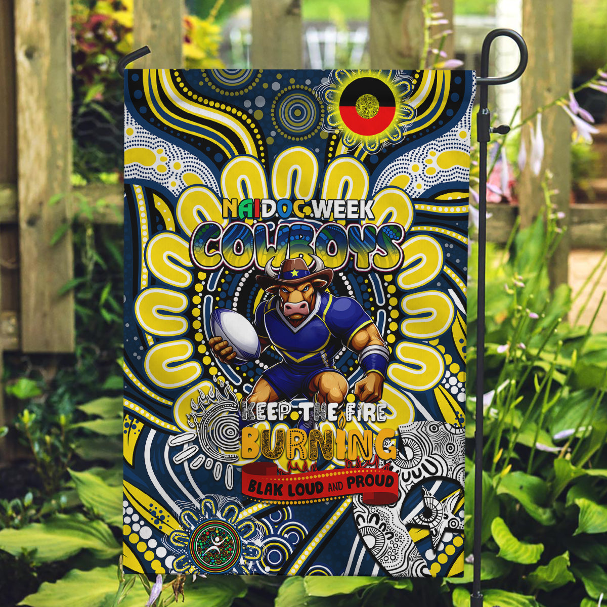 NAIDOC Week 2024 Cowboys Garden Flag Mascot Rugby