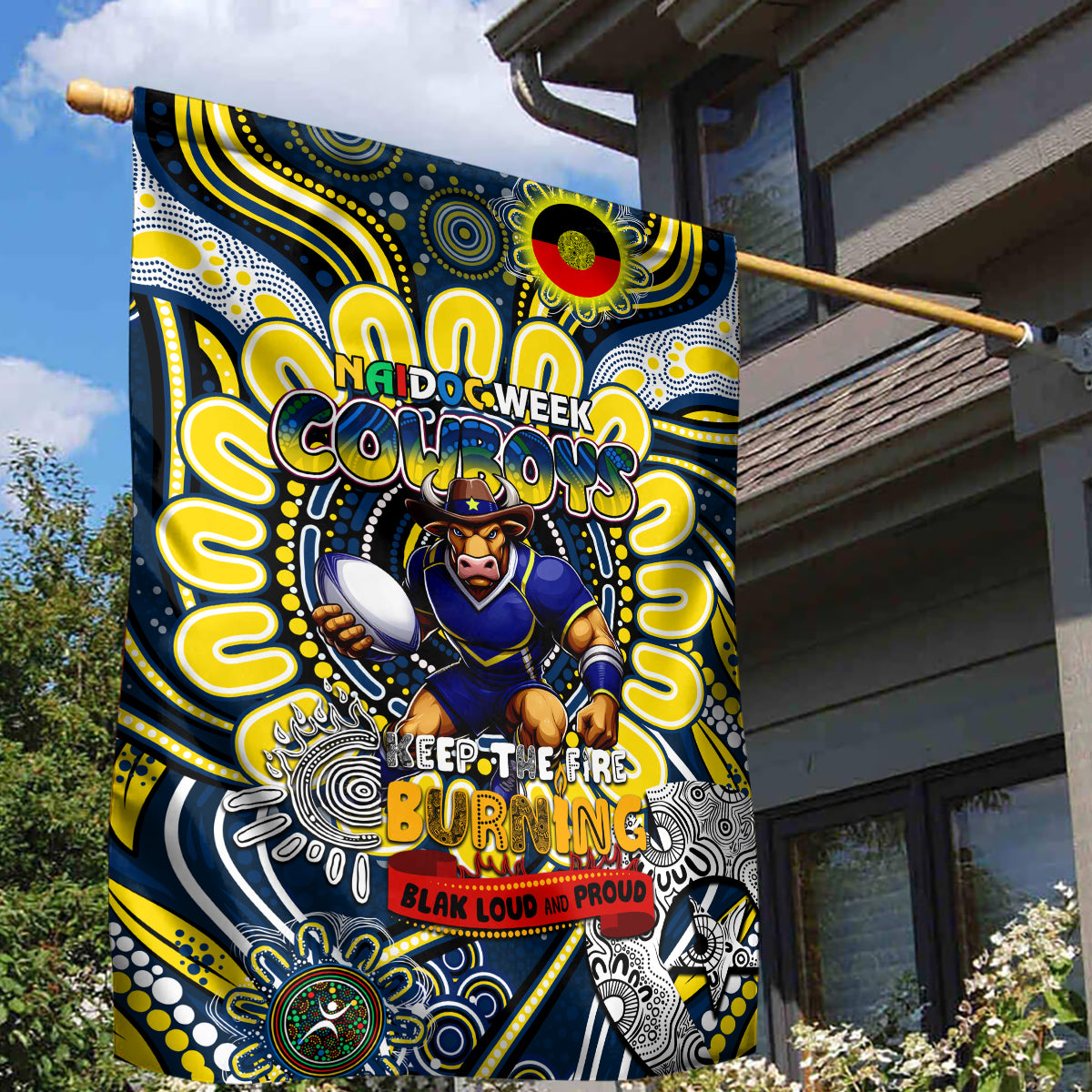 NAIDOC Week 2024 Cowboys Garden Flag Mascot Rugby