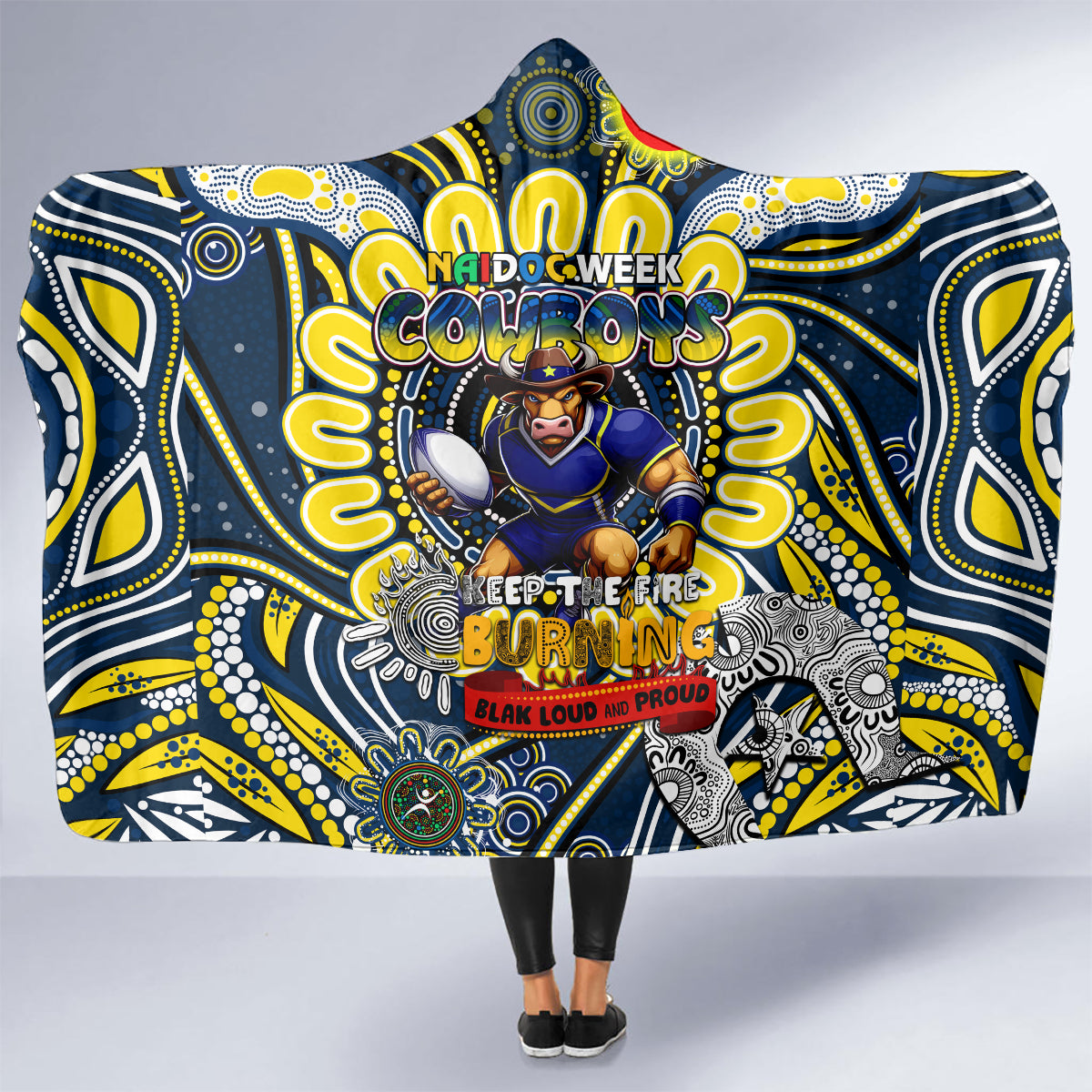 NAIDOC Week 2024 Cowboys Hooded Blanket Mascot Rugby
