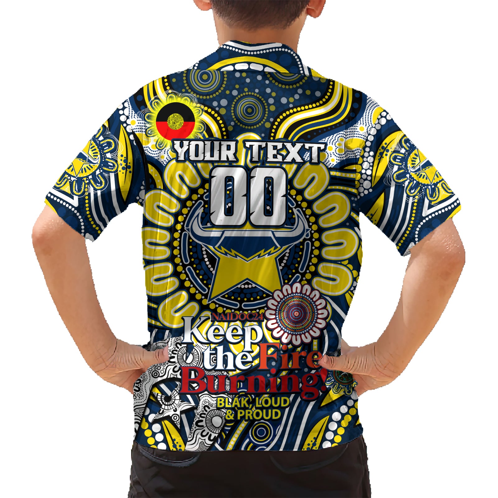 Custom NAIDOC Week 2024 Cowboys Kid Hawaiian Shirt Mascot Rugby