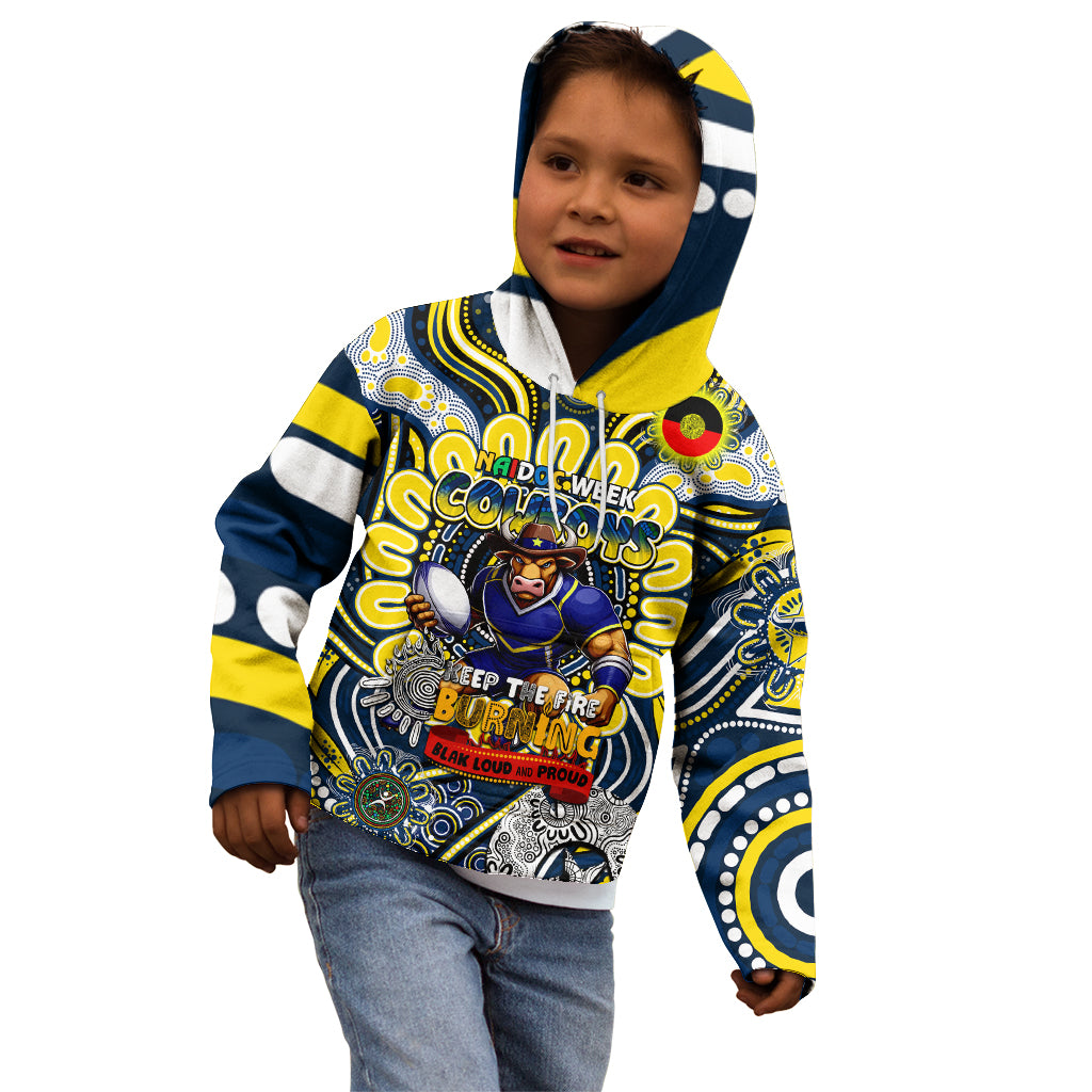 Custom NAIDOC Week 2024 Cowboys Kid Hoodie Mascot Rugby