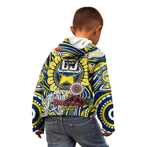 Custom NAIDOC Week 2024 Cowboys Kid Hoodie Mascot Rugby