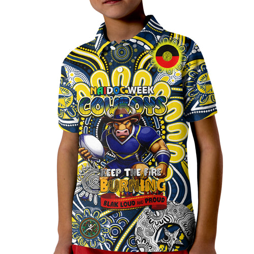 Custom NAIDOC Week 2024 Cowboys Kid Polo Shirt Mascot Rugby