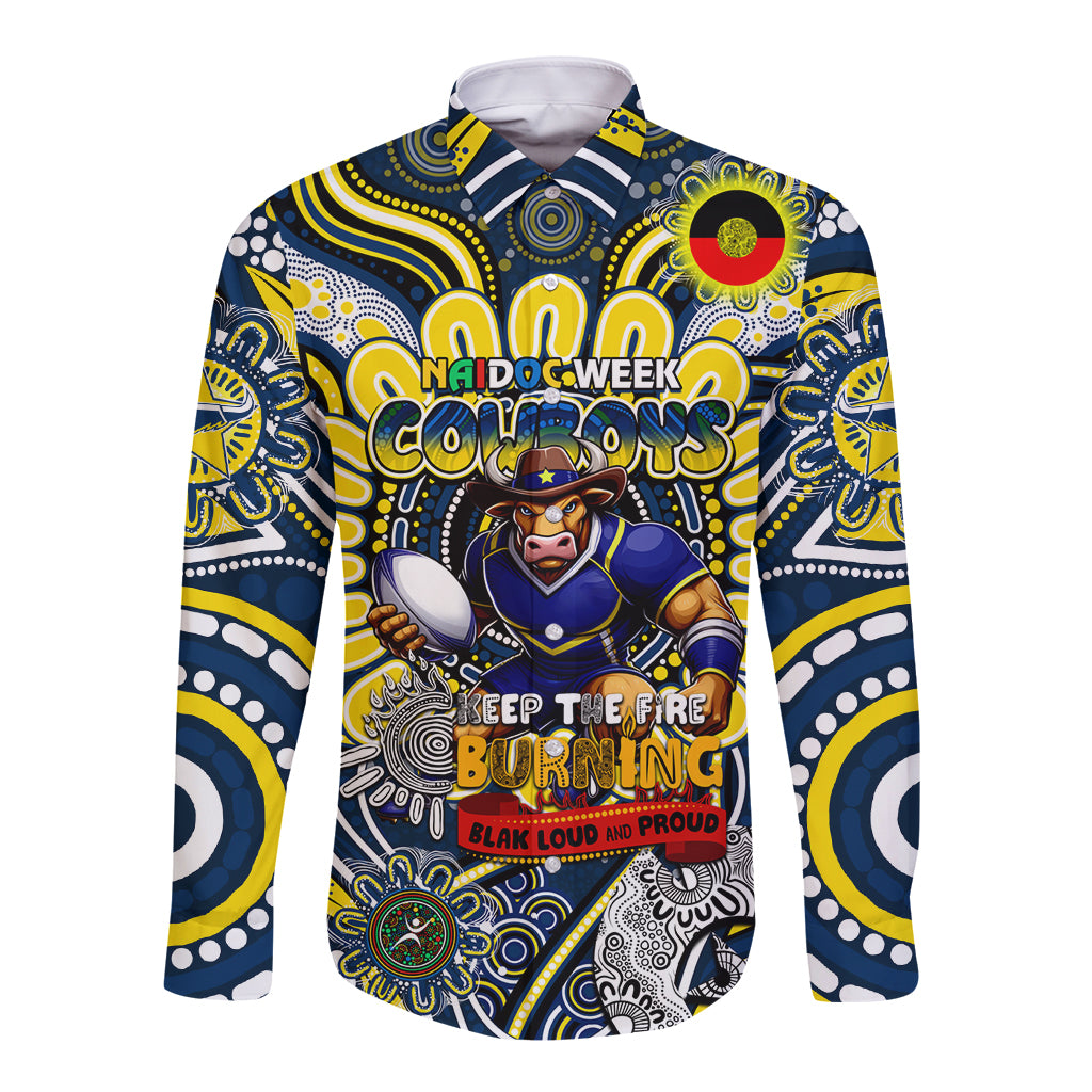 Custom NAIDOC Week 2024 Cowboys Long Sleeve Button Shirt Mascot Rugby