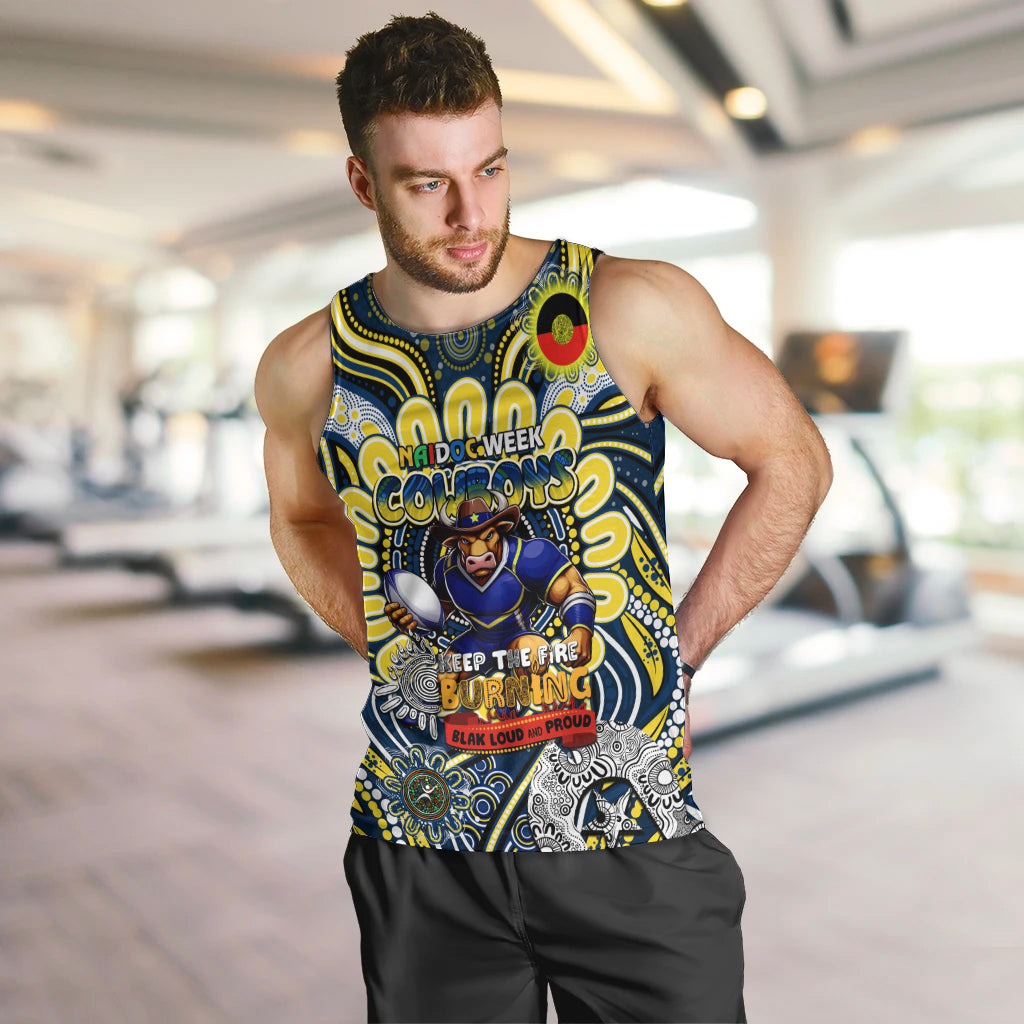 Custom NAIDOC Week 2024 Cowboys Men Tank Top Mascot Rugby