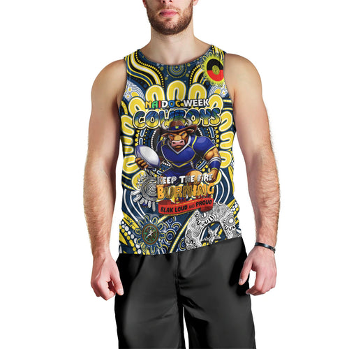 Custom NAIDOC Week 2024 Cowboys Men Tank Top Mascot Rugby