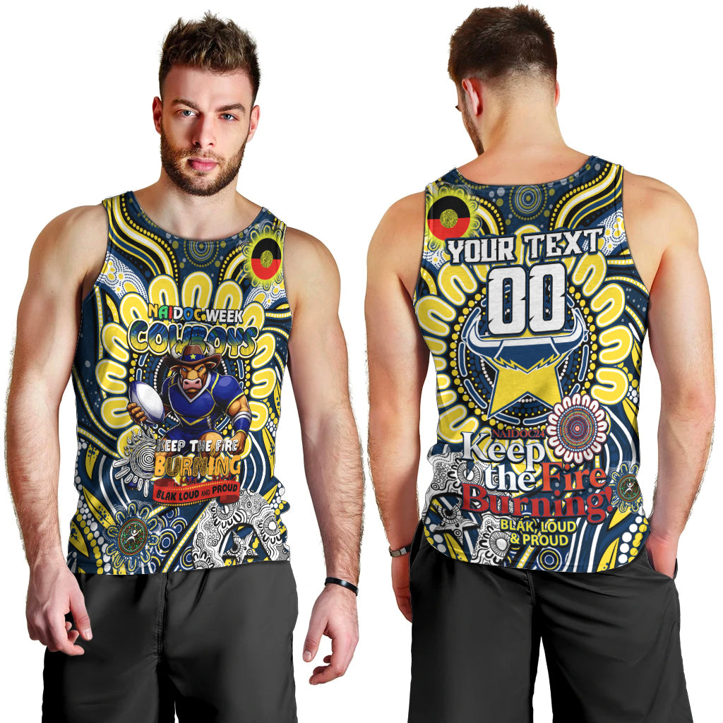 Custom NAIDOC Week 2024 Cowboys Men Tank Top Mascot Rugby