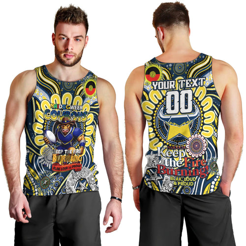 Custom NAIDOC Week 2024 Cowboys Men Tank Top Mascot Rugby