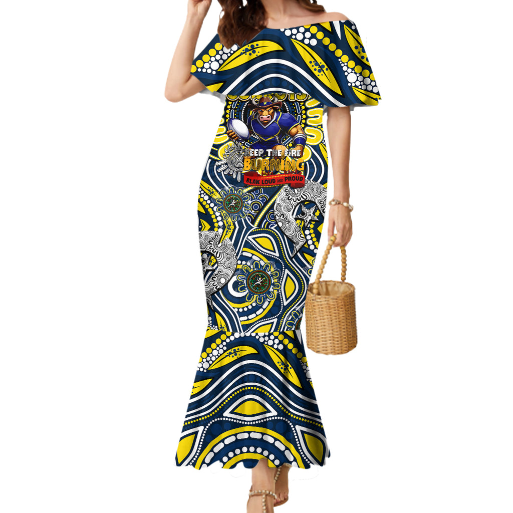 Custom NAIDOC Week 2024 Cowboys Mermaid Dress Mascot Rugby