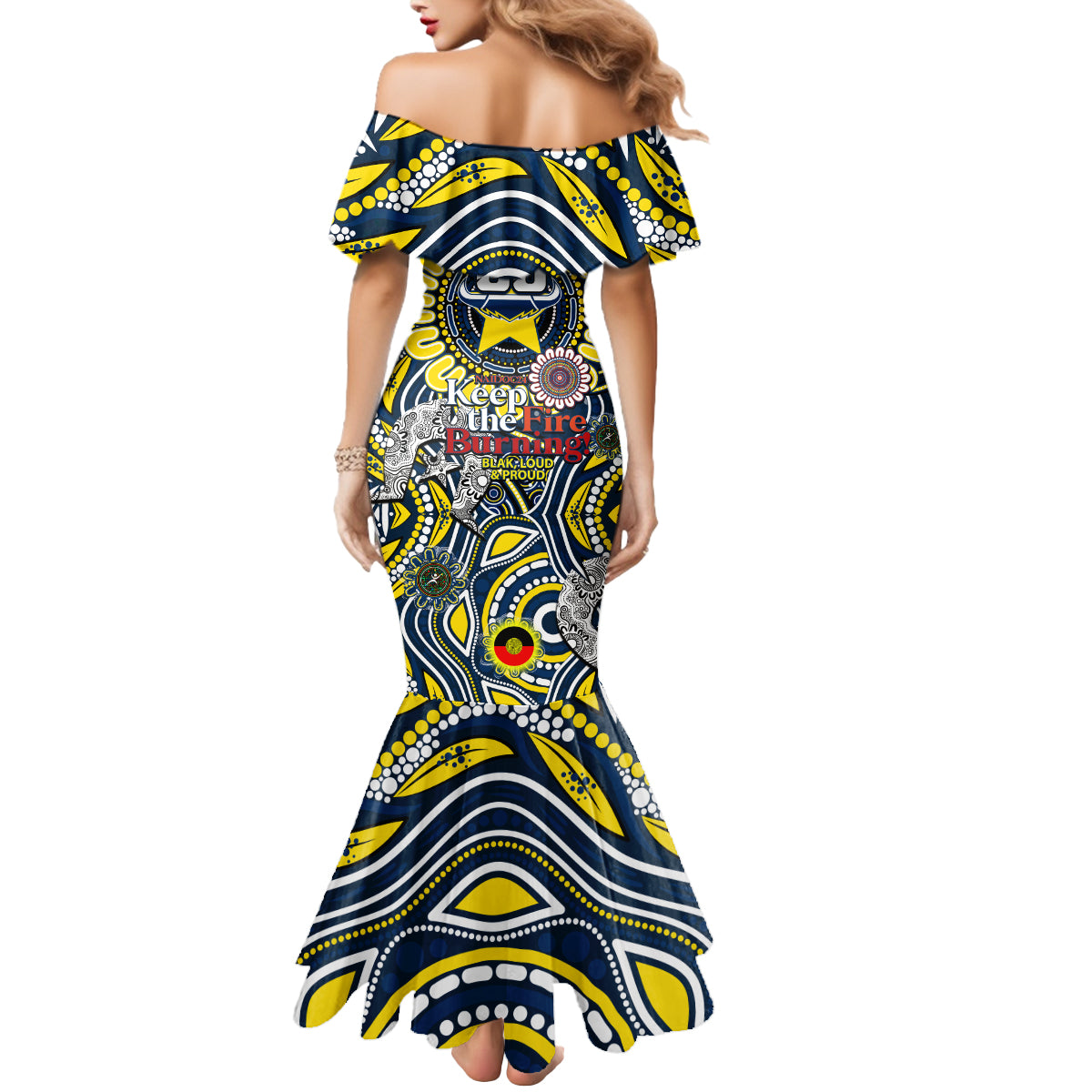 Custom NAIDOC Week 2024 Cowboys Mermaid Dress Mascot Rugby